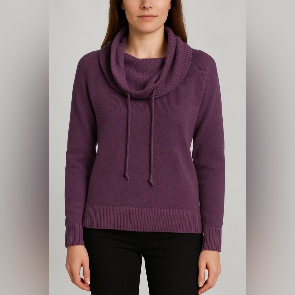Columbia Cozy Mauve Purple Knit Sweater Cowl Neck Size LARGE